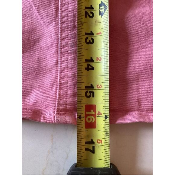 Gap Jeans Pink Denim Skirt Boho Custom Flower Heart Sz 12 Stretch - Picture 6 of 7